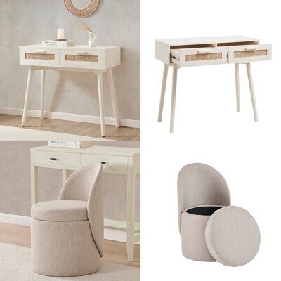 Dusk Isla Dressing Table & Primrose Dressing Table Storage Stool RRP £191