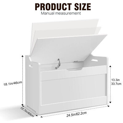 WOODEN TOY BOX LARGE-WHITE STORAGE UNIT KIDS TOYS CHILDREN NURSERY BEDROOMCHEST