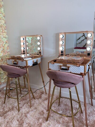 Large Suitcase Vanity Makeup Lullabellz Mirror LED 240v Lights Socket CB25