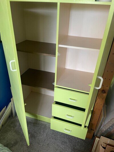 childs wardrobe with shelves & drawers