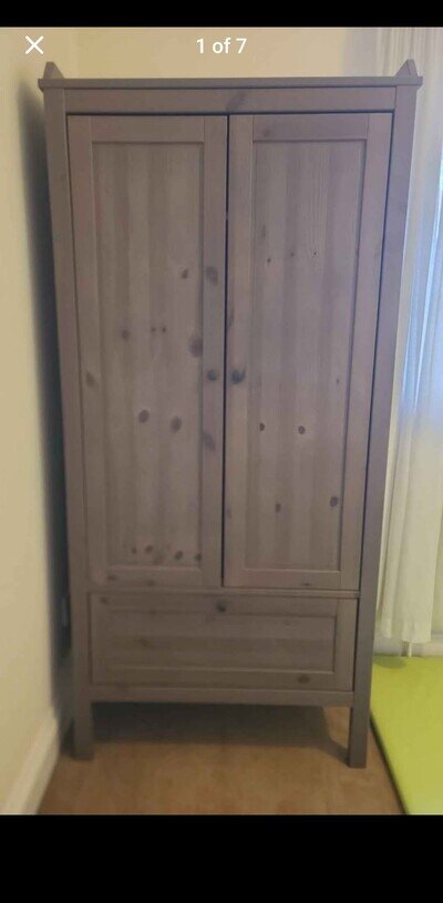 Childrens Wardrobe IKEA Sundvik Grey Brown