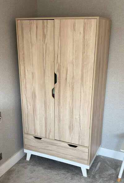 Mamas & Papas Lawson Nursery Wardrobe with Storage - Natural & White, Child Baby
