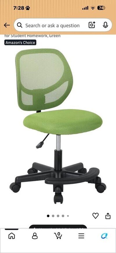 Kids Desk Chair Ergonomic Swivel Children Mesh Study Height Adjustable Green