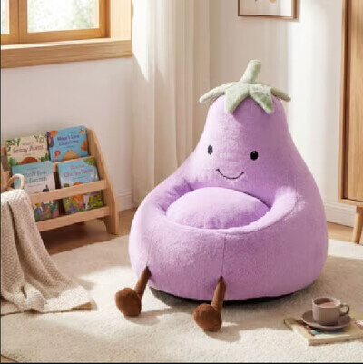 edx Bean Bag Chair for Kids, Soft Faux Rabbit Fur Fabric, Removable Washable...