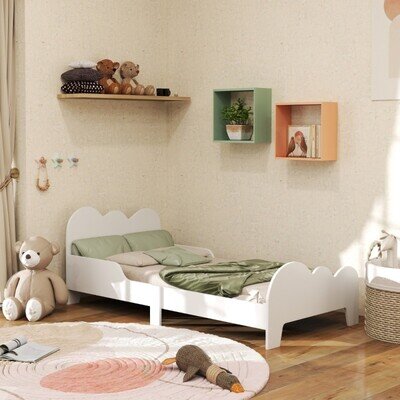 Cloud -Toddler Bed with Safety Rails - 140x75x56cm Themed Kids Bed Frame