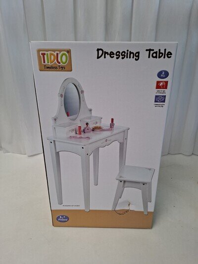 Tidlo Wooden Children’s Dressing Table with Stool & Mirror – Timeless Toys
