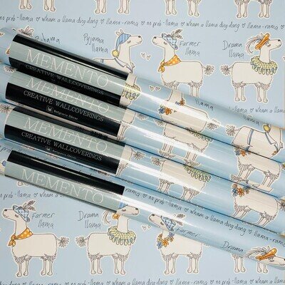 4 x Belgravia Llama Rama Cartoon Sky Blue Childrens Bedroom Nursery Wallpaper