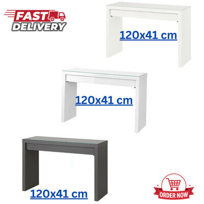 New IKEA MALM Dressing Table Dark grey Vanity Desk Bedroom Makeup Table 120x41cm