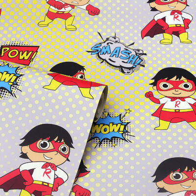 Childrens Superhero Cartoon Super Ryan's World Multi Colour Kids Wallpaper