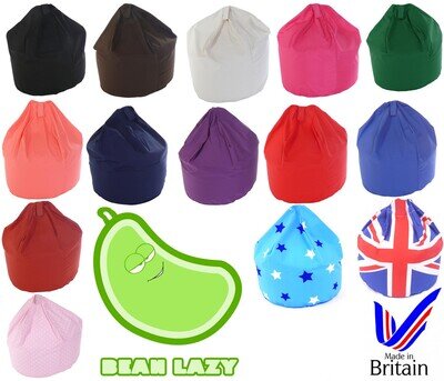 Kids Bean Bag 100% Cotton Child Size Pre Filled Childrens Bedroom Playroom Chair