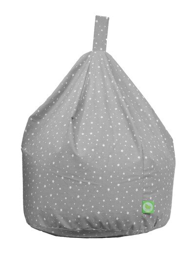 Kids Grey Stars Bean Bag 100% Cotton Child Size Pre Filled Nursery Playroom Seat