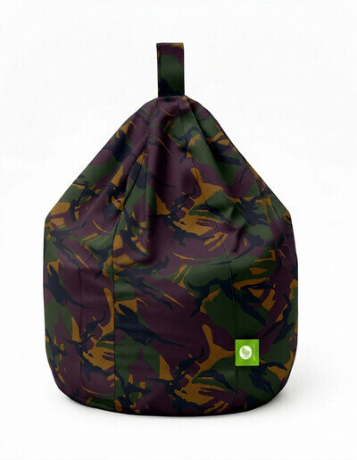 Kids Army Camo Bean Bag Child Size Camouflage Pre Filled Gaming Playroom Chair