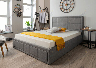 OTTOMAN GAS LIFT UP STORAGE BED FRAME 3FT SINGLE 4FT6 DOUBLE 5FT KING SIZE