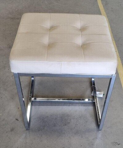 Dressing Table Stool, Light Brown Velvet Bedroom Vanity Chair - Clearance Item