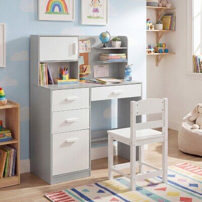 Kids Study Desk and Chair Set Childrens Desk with Drawers
