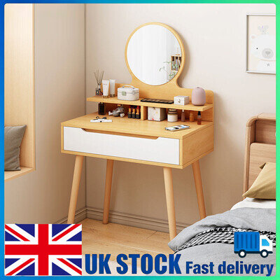 Dressing Table Makeup Table Desk Unit Vanity Table Bedroom With Drawer Mirror