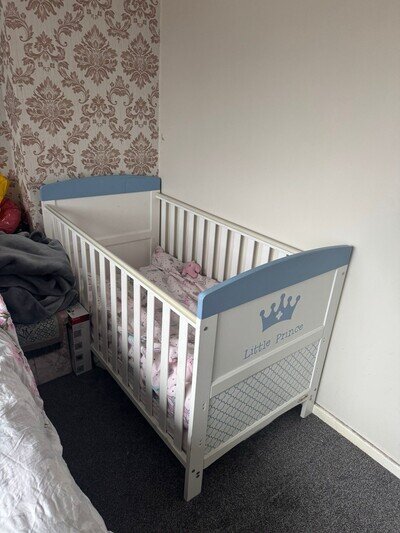 Obaby Grace Inspire Cot Bed Convertible to Toddler Bed, Little Prince Pattern