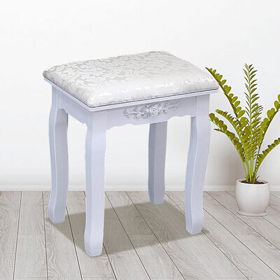 Dressing Table Stool Floral Decor Vanity Makeup Stool Bedroom Chair Piano Seat