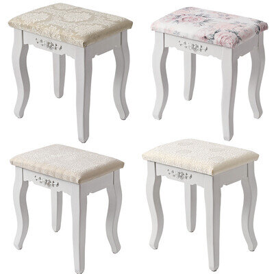 Baroque Dressing Table Stool Piano Bedroom Makeup Vanity Seat Chair Wooden Legs