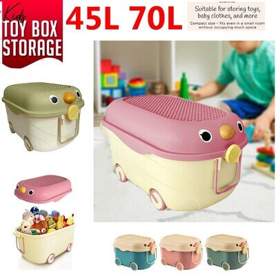 Large Toy Box Storage Lid Kids Nursery Bedroom Toys Organiser Tidy Bin Chest Tub