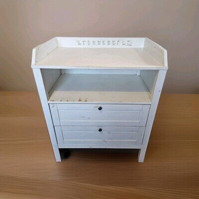 IKEA SUNDVIK White Wood Set: 2-Door Wardrobe & Changing Table, Drawers