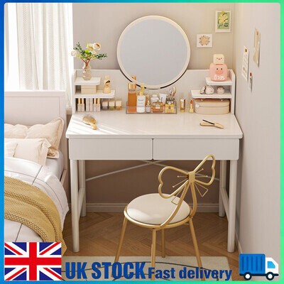 New Dressing Table Makeup Vanity Desk W/ 2 Drawers & Mirror for Bedroom Decor
