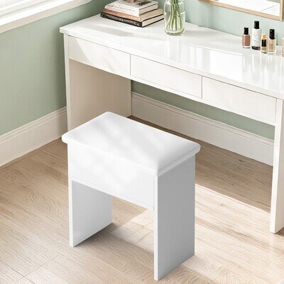 momokova Dressing Table Stool w/ Flip-top Storage Padded Makeup Vanity Stool