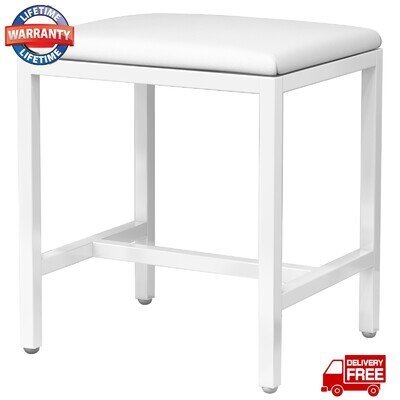 Padded Dressing Table Stool Vanity Chair Makeup Stool Piano Seat Metal Leg