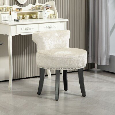 HOMCOM Dressing Table Stool Vanity Seat w/ Rubber Wood Legs Bedroom Refurbished