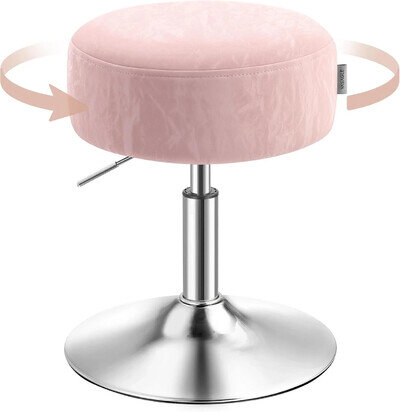 Dressing Table Stool Height Adjustable Makeup Vanity Stool 360 Swivel PU