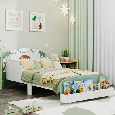 Toddler Bed Lion Themed Kids Frame Storage