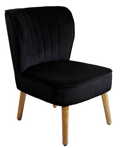 Black Velvet Accent Chair Bedroom chair Wood Legs