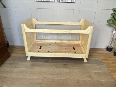 SAZY Baby Cot Bed, Natural , FROM Birth To 18months+, Transparent Sides
