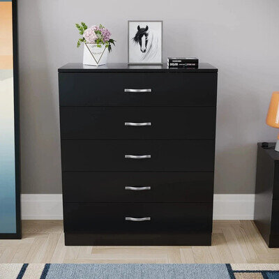 Grey Chest of 5 drawers Bedroom Furniture Storage Fast Delivery