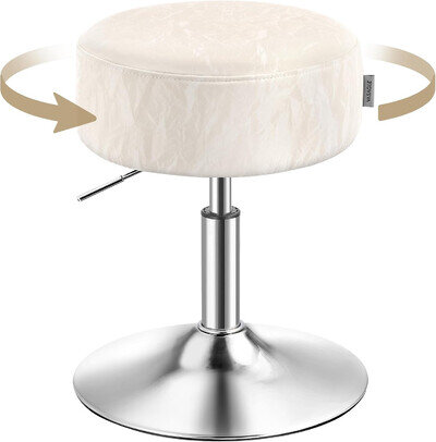 VASAGLE Dressing Table Stool, Height Adjustable Makeup Vanity Stool, 360?Swivel,