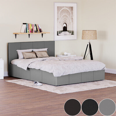 Ottoman Storage Gas Lift Leather Bed Single Double King Size Bed Frame