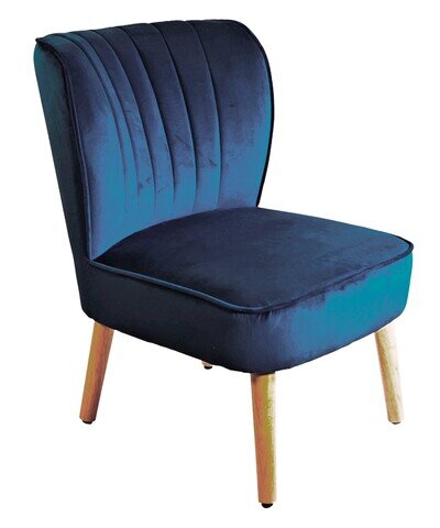 Blue velvet Bedroom chair Accent Chair Wood Legs blue Velvet Diana chair
