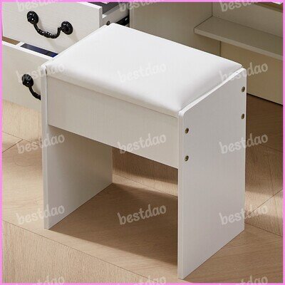 Modern Dressing Table Stool Padded Vanity Chair Soft Makeup Bench White