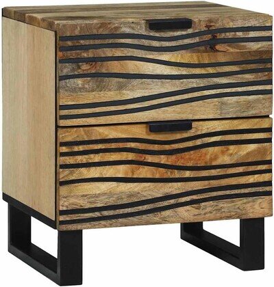Bedside Cabinet Table Solid Acacia Wood Bedroom Drawers Storage Unit
