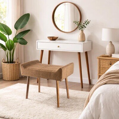 Vanity Stool Upholstered Dressing Table ChairElegant Padded Makeup Stool