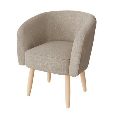 Bedroom Chair Stone Grey Fabric BOUCLE Armchair comfy Occasional Florence