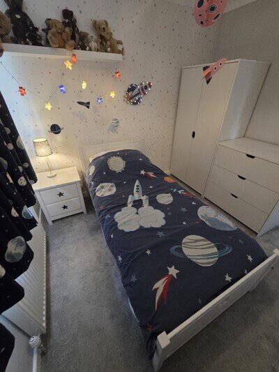 Children's Complete Bedroom Furniture Set Including Bed, Wardrobe And Drawers