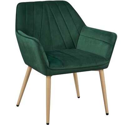 Velvet Tufted Accent Chair, Armchair with Diamond-inspired Stitching, Green gr