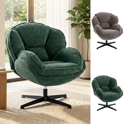 Accent Chair 360° Swivel Velvet Armchair