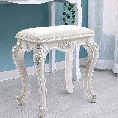 Dressing Table Stool Makeup Bench Chair Soft Velvet Padded Cushion Piano Seat UK