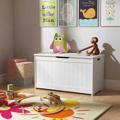 Wooden Toy Box Storage Unit Chest Children Kids Baby Nusery Bedroom Playroom
