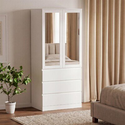 New Denver Wardrobes 2 3 Door Drawers Large Mirrored Bedroom Storage Furniture