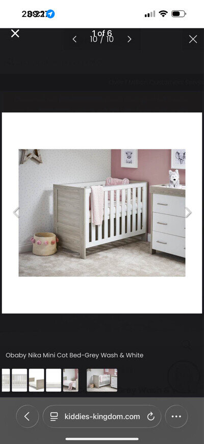 Obaby grey wash and white baby cot bed/toddler bed brand new in box 0-4 years