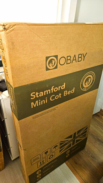Obaby Stamford Mini Cot Bed White Wooden Baby Cot Bed Frame, MPN 20OB2502