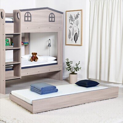Hector 3' Single Trundle Under Bunk Bed For Childrens Kids Bedroom